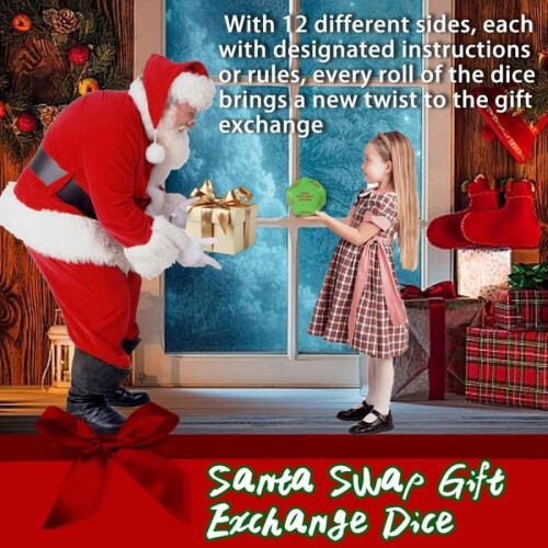 2pcs  Santa Claus polygonal exchange gifts dice 2