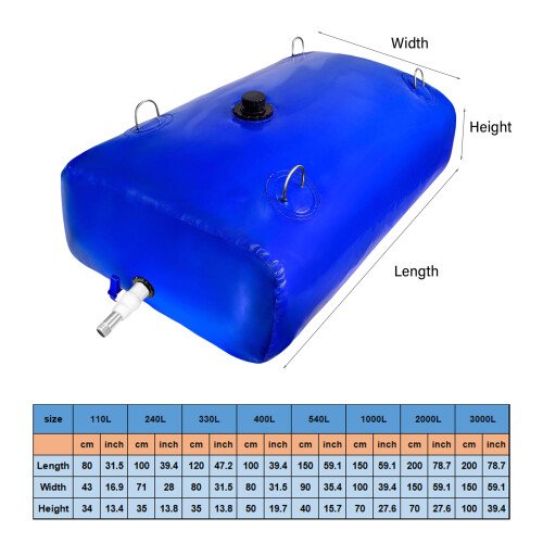 Emergency Water Storage Solution Foldable & Reusable Container Water Tanks Bag 240L 1