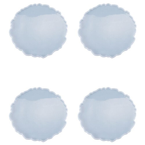 4X DIY Crystal Epoxy Mold Compote Swing Table Round Lace Coaster Table Decoration Silicone Mold 1