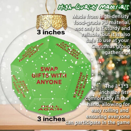 Creative Christmas Santa Claus polygonal exchange gift dice green 1pcs 2