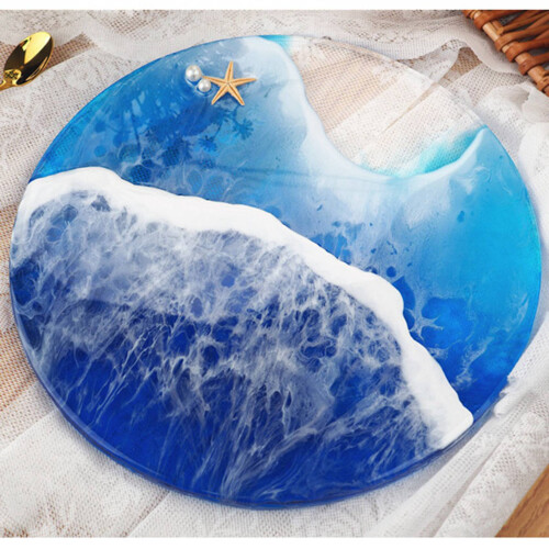 2X Round Tray Silicone Mold for Round Coaster Making Epoxy Resin 30CM 1