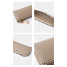 PU Leather Pen Sleeve Exquisite Pen Pocket Small Pen Pocket 7.8''x1.8'' Zippered Gouache