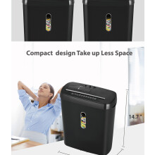 Destructeur de documents électrique SD108P Mini, capacité 6 feuilles, 12 L, pour bureau et maison.
