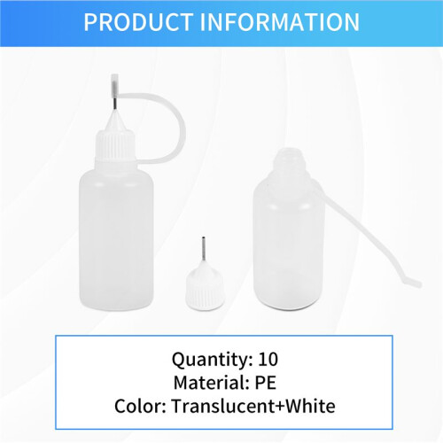 10Pcs 30Ml Plastic Squeezable Tip Applicator Bottle Refillable Dropper Bottles with Needle Tip Caps for Glue DIY 2