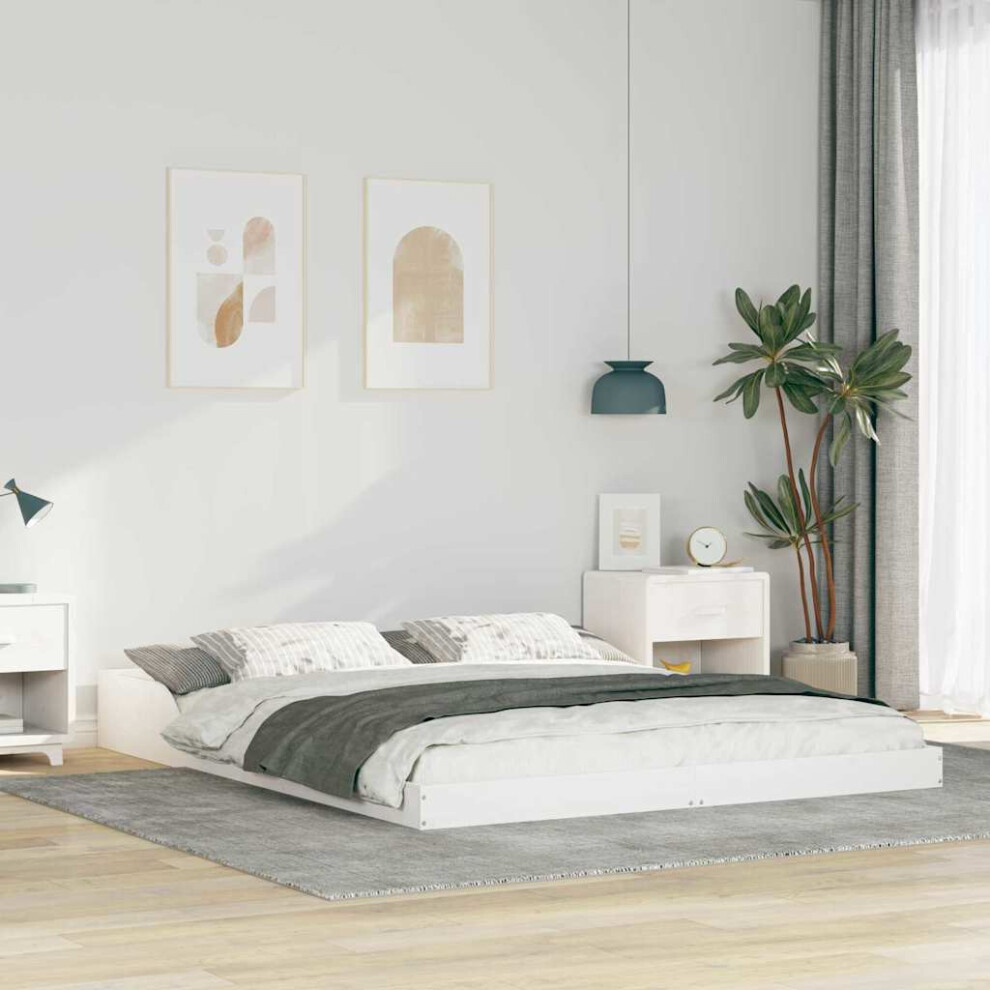 Vidaxl Bed Frame White 160 X 200 Cm Solid Pine Wood
