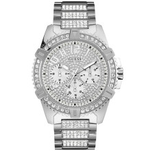 Guess W0799G1 Frontier Quartz Crystal Silver Dial Men's Watch
