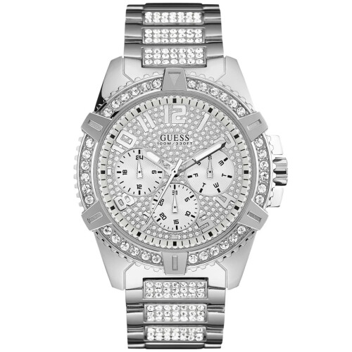 Guess W0799G1 Frontier Quartz Crystal Silver Dial Men's Watch