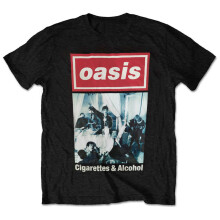 (XL, Black) Oasis Cigarettes and Alcohol Single Cover T Shirt
