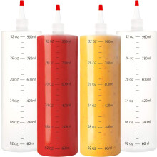 Youngever 4-Pack 1000ml Wielofunkcyjne Plastikowe Butelki Wyciskane