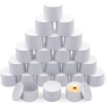 Candle Tins Jars Container 4 OZ with Lids,Heavy-Duty Matte All-White Small Bulk Empty Candles Tins for Making Candle 4OZ