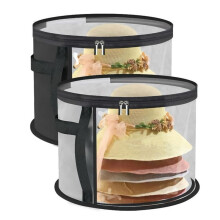 2 Pcs Hat Box,with Handle and Zipper Hat Boxes for Women Storage ,Cowboy Hat Box,Collapsible Baseball Hat Travel Case