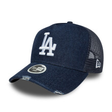 New Era Womens Los Angeles Dodgers 9FORTY Denim Trucker Cap - Navy - OSFM