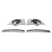 Front Fog Light Lamp Decor Cover Trim Bezels for Mustang 2010 2011 2012 2013 2014 Accessories (Silver)