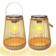Solar Lanterns Solar Lights Outdoor Waterproof Hanging Hand-Woven Lanterns Outdoor Table Camping Lights for Garden