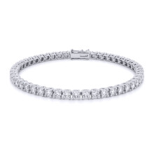 Jewelco London 9ct White Gold 6.00CT Certified Lab Grown Diamond Eternity Tennis Bracelet - LAB9B019-600