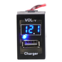 Carregador USB DC12V 5V 2.1A Soquete Car Led Display de Voltagem Digital Monitor de Bateria Medidor de Voltagem para