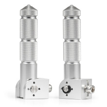 Universal 2Pcs Rear Passenger Foot Pegs Pedals 90 Degree Folding Footrests for Motorcycles Silver