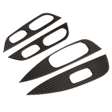 4Pcs Carbon Fiber ABS Inner Window  Panel Cover Trim for  X-Trail 2014-2018 Decoration Stickers