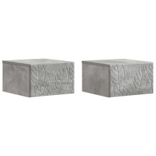 vidaXL Wall-Mounted Bedside Cabinet 2 pcs Concrete Grey