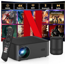 Mini proyector - SUTEO - Modelo SUTEO - Certificado por Netflix - 15 000 lúmenes - Full HD 1080p