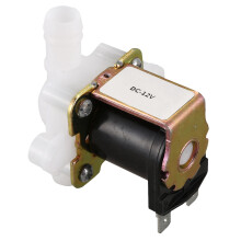 2X 3/8Inch 12VDC Hose Barb Electric Solenoid Valve Plastic Body 12-Volt for Faucets Drinking Fountains,White & Black