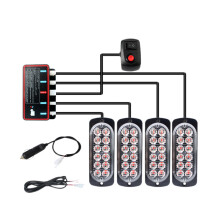 12V 24V Car Strobe Warning Light Flashing Emergency Light Truck Trailer Beacon Lamp Waterproof 14 Modes 4X12LED