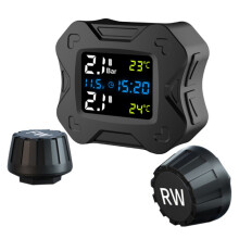 Motorcycle TPMS Moto Sistema de Monitoramento de PressãO Dos Pneus para Motocicleta Motor Bike Scooter TMPS Sensor de Pneus Preto