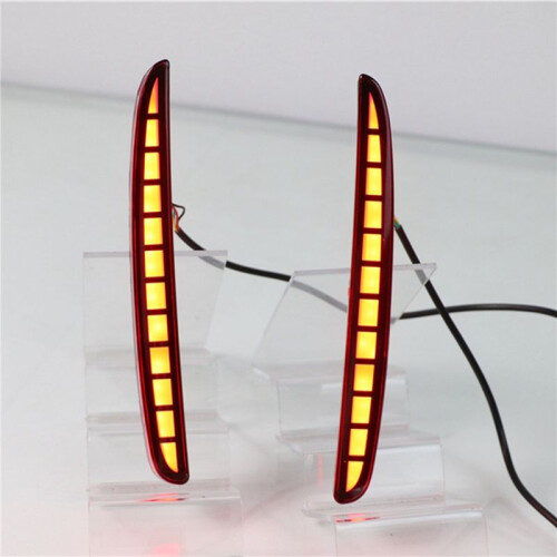 8Pcs for   Hatchback 2016 2017 2018 Multi-Function Led Rear Bumper Light Rear Fog Lamp Auto Bulb (3 Functions)