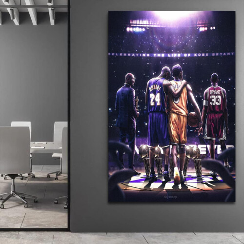 Aaroca EXPOTE Αφίσα σε καμβά με τον Kobe Bryant, Mamba Mentality Εμπνευσμένη διακόσμηση σπιτιού για 1