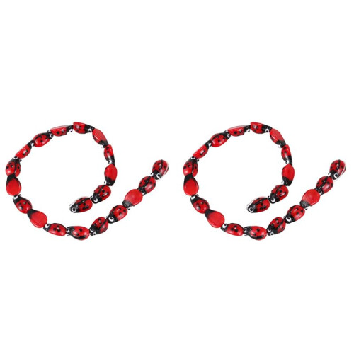40Pcs MarienkäFer Lampwork Glas Spacer Perlen Rot 15X10Mm