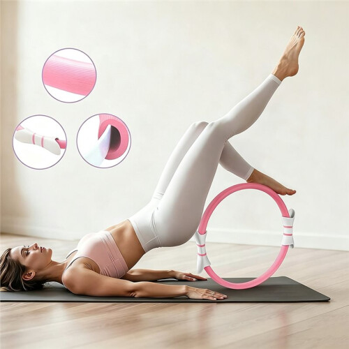 Pilates Ring Kit with Magic Circle & Foam Roller, Ergonomic Home Workout Equipment Set, Full  Pilates Ring Kit 1