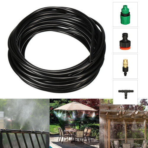 2X Système de Brumisation de Refroidissement de Patio Ensemble de Buses de Tuyau D'Atomisation de Brouillard D'Eau Kit D'Arrosage D'Irrigation de 2