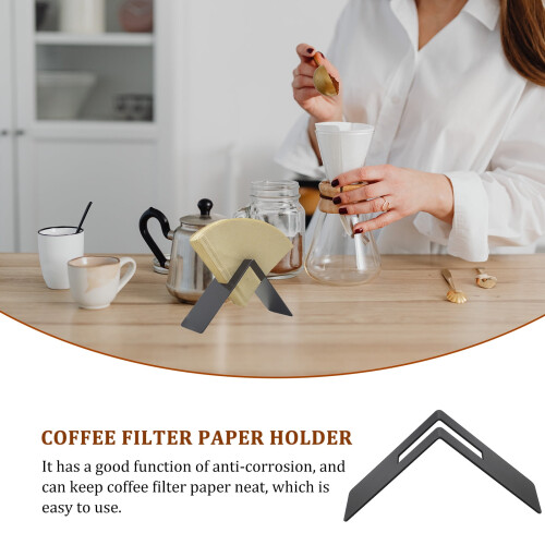Coffee Filter Holder Strainer Paper Storage Container Rack Stainless Steel 2
