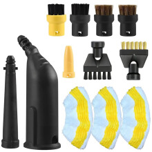 Accessoire de Nettoyeur à Vapeur 12 Pièce pour SC1, SC2, SC3, SC4, SC5 Brosse Ronde de Remplacement, Buses de Brosse Plate, Chiffon