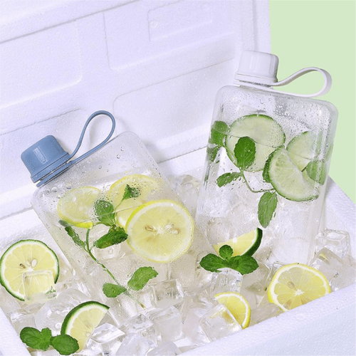 Τετράγωνο μπουκάλι νερού 500ml φορητά επίπεδα ποτήρια ποτών λεπτό κρύο μπουκάλι 1
