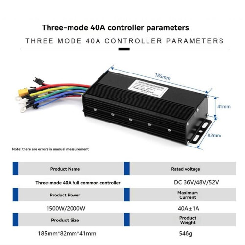 Three Mode Ebike Sine Wave Controller 36V/48V/52V 40A with S866 LCD Display SM Connector for 2000W Ebike 1