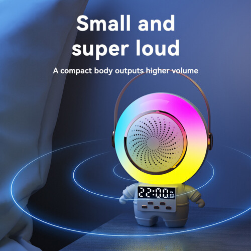 PAVEOS Spaceman Ηχείο Μικρόφωνο, Ασύρματο Bluetooth Karaoke Ηχείο με Ρολόι, Φορητό Χειρός για 2