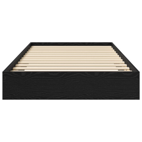 VidaXL vidaXL Floor Bed Frame Black Oak 80 x 200 cm Engineered Wood 1