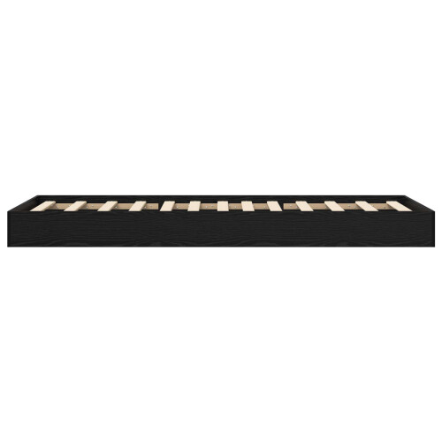 VidaXL vidaXL Floor Bed Frame Black Oak 80 x 200 cm Engineered Wood 2