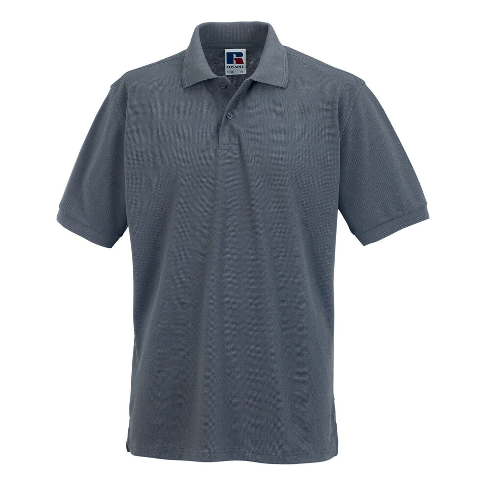 Russell (S, Convoy Grey) Mens Polycotton Pique Hardwearing Polo Shirt