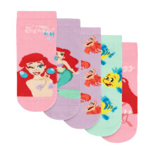 (9 UK-12 UK, Multicoloured) The Little Mermaid Girls Ariel Socks Set (Pack of 5)