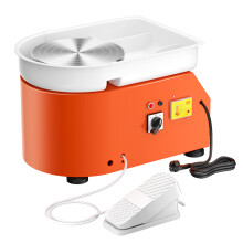 Professional Pottery Wheel Machine 25cm, Electric Clay Wheel with Foot Pedal Control, 0-300RPM, Removable Water Basin for Adults Beginners & Students