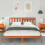VidaXL vidaXL Bed Frame with Headboard Wax Brown 140 x 200 cm Solid Pine Wood 2