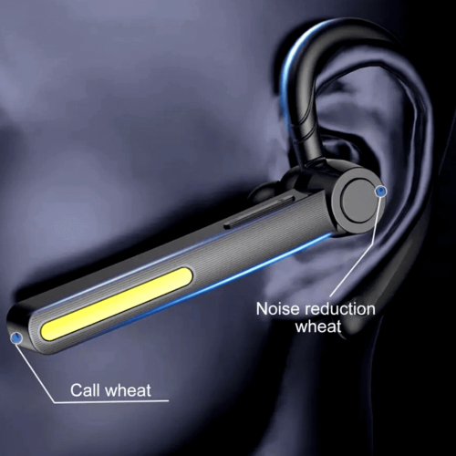 Wireless Bluetooth5.2Earpiece Headset Driving Trucker Earbuds Noise Cancelling 2
