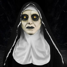 TETSMG Masque effrayant de religieuse pour Halloween, en latex, cosplay