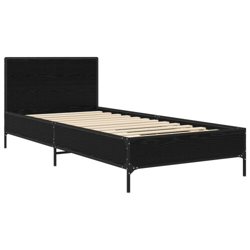 VidaXL vidaXL Bed Frame with Headboard Black Oak 80 x 200 cm Engineered Wood 2