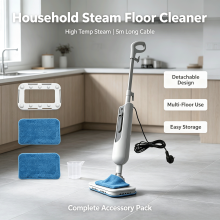 Household Steam Floor Cleaner Mop, High Temp Steam Mop with 5m Cable & Washable Mop Pads