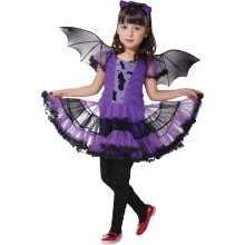Kostium Przebranie Strój Nietoperza dla Dziewczynki Halloween 110-120 cm