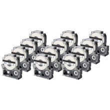 12 Pack Compatible Label Tape Replacement for LK-4WBN (SS12KW) Label Tape Cartridges Black White Tape