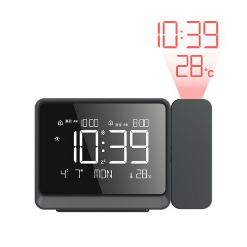 Projection Alarm Clock  WeatherStation with Atmosphere Night Light Temperature Display Thermometer Table Clock 1